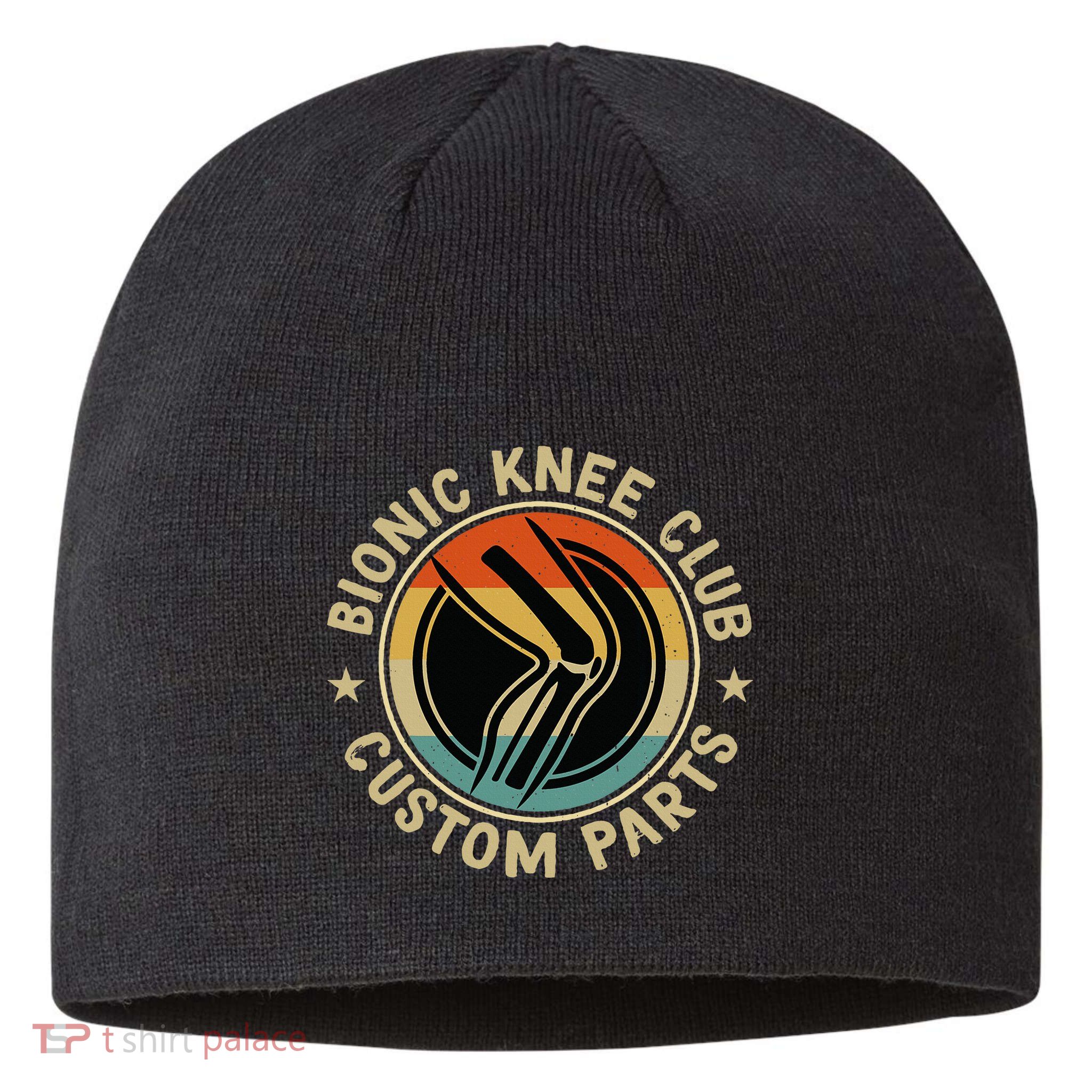 Bionic Knee Club Custom Parts Bones Funny Knee Replacement Sustainable Beanie