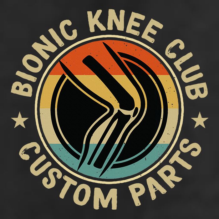 Bionic Knee Club Custom Parts Bones Funny Knee Replacement Large Microfiber Waffle Golf Towel