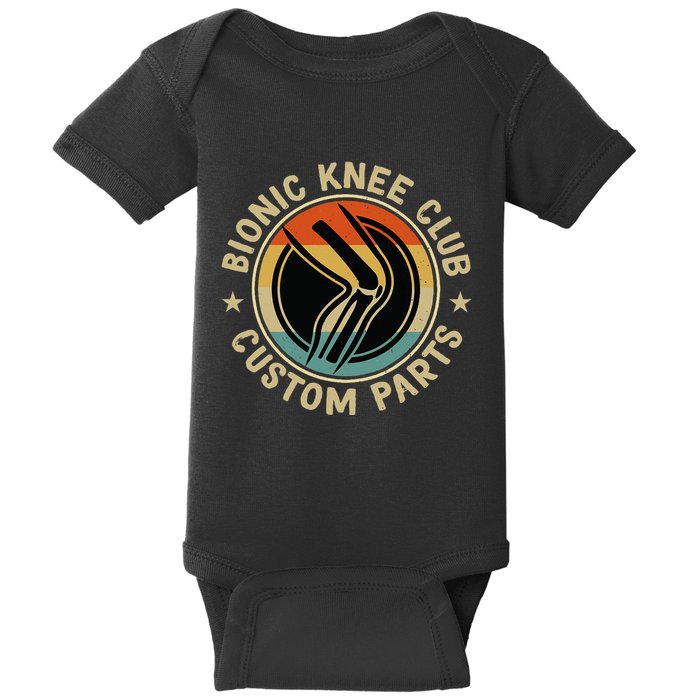 Bionic Knee Club Custom Parts Bones Funny Knee Replacement Baby Bodysuit