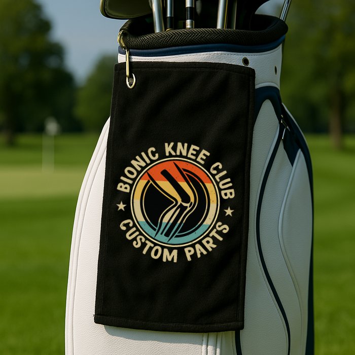 Bionic Knee Club Custom Parts Bones Funny Knee Replacement Golf Towel