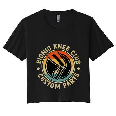 Bionic Knee Club Custom Parts Bones Funny Knee Replacement Crop Top