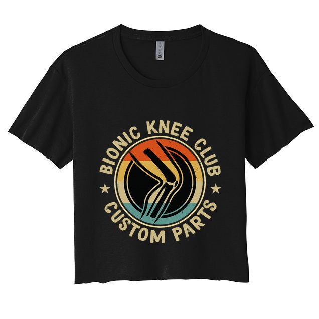 Bionic Knee Club Custom Parts Bones Funny Knee Replacement Crop Top