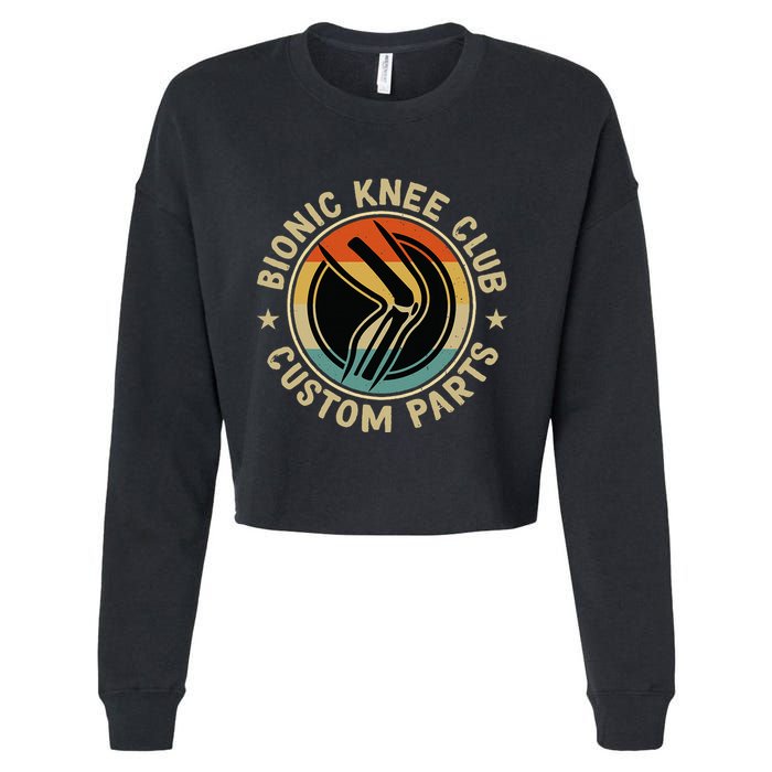 Bionic Knee Club Custom Parts Bones Funny Knee Replacement Cropped Pullover Crew