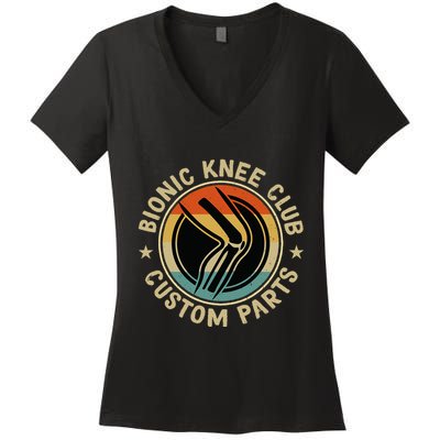 Bionic Knee Club Custom Parts Bones Funny Knee Replacement Women's V-Neck T-Shirt