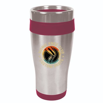 Bionic Knee Club Custom Parts Bones Funny Knee Replacement 16oz Travel Tumbler