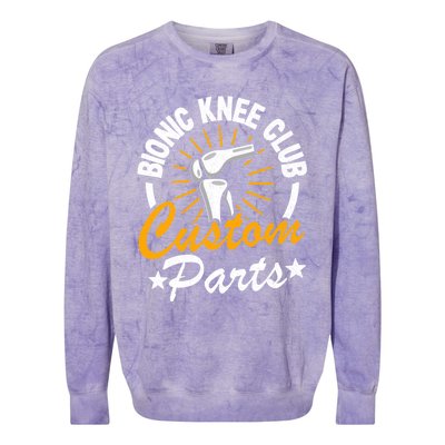 Bionic Knee Club Custom Parts Surgery Funny Knee Replacet Gift Colorblast Crewneck Sweatshirt