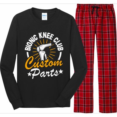 Bionic Knee Club Custom Parts Surgery Funny Knee Replacet Gift Long Sleeve Pajama Set