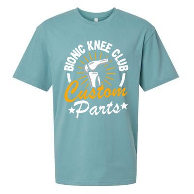 Bionic Knee Club Custom Parts Surgery Funny Knee Replacet Gift Sueded Cloud Jersey T-Shirt