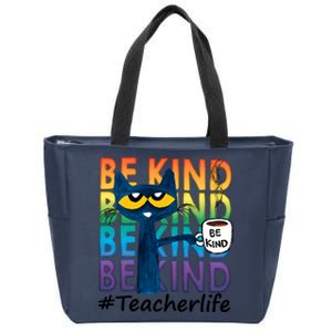 Be Kind Cat Funny Cat Teacher Cat Teacher Life Kindness Zip Tote Bag