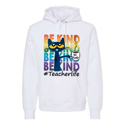 Be Kind Cat Funny Cat Teacher Cat Teacher Life Kindness Premium Hoodie