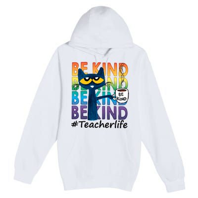 Be Kind Cat Funny Cat Teacher Cat Teacher Life Kindness Premium Pullover Hoodie