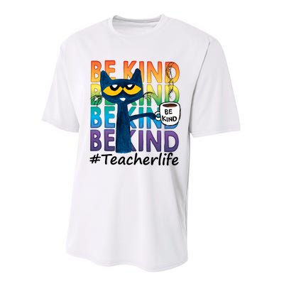 Be Kind Cat Funny Cat Teacher Cat Teacher Life Kindness Performance Sprint T-Shirt