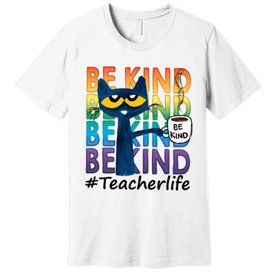 Be Kind Cat Funny Cat Teacher Cat Teacher Life Kindness Premium T-Shirt