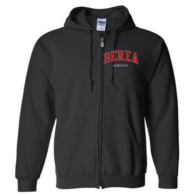 Berea Kentucky College University Style Full Zip Hoodie