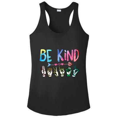 Be Kind Cute Asl American Sign Language Gift Meaningful Gift Ladies PosiCharge Competitor Racerback Tank