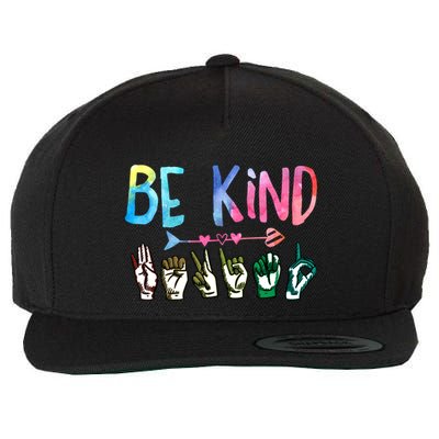 Be Kind Cute Asl American Sign Language Gift Meaningful Gift Wool Snapback Cap