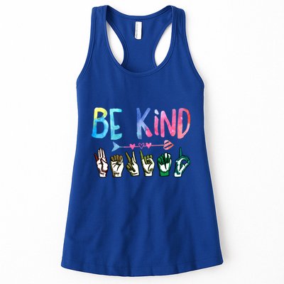 Be Kind Cute Asl American Sign Language Gift Meaningful Gift Womens Tank Top