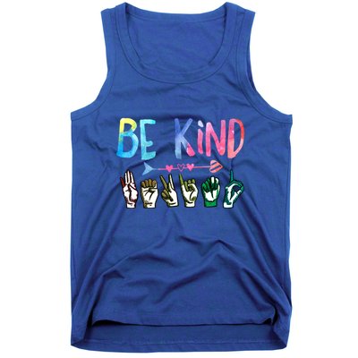 Be Kind Cute Asl American Sign Language Gift Meaningful Gift Tank Top