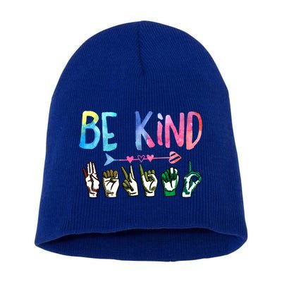 Be Kind Cute Asl American Sign Language Gift Meaningful Gift Short Acrylic Beanie