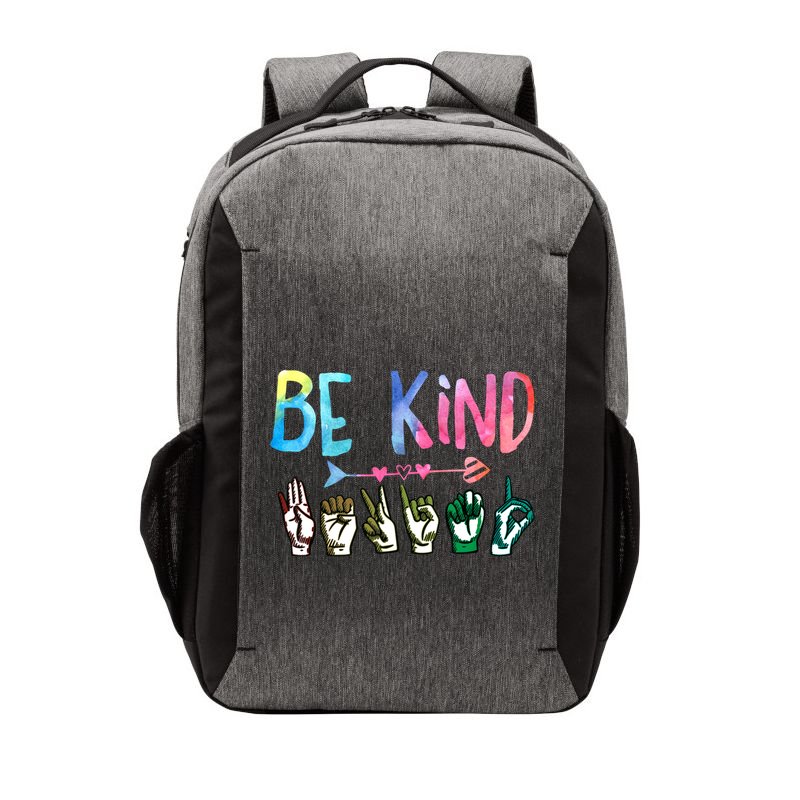Be Kind Cute Asl American Sign Language Gift Meaningful Gift Vector Backpack
