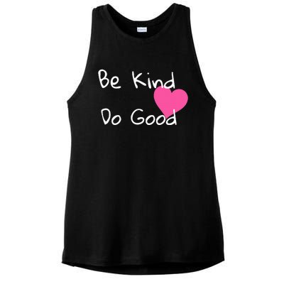 Be Kind Do Good Heart Inspirational Graphic Ladies PosiCharge Tri-Blend Wicking Tank