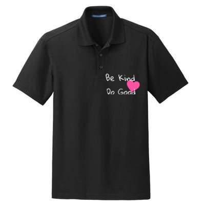 Be Kind Do Good Heart Inspirational Graphic Dry Zone Grid Polo