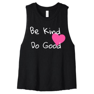 Be Kind Do Good Heart Inspirational Graphic Women's Racerback Cropped Tank