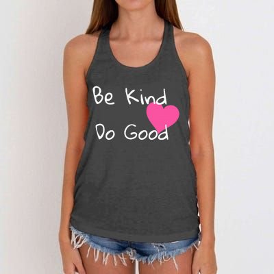 Be Kind Do Good Heart Inspirational Graphic Women's Knotted Racerback Tank