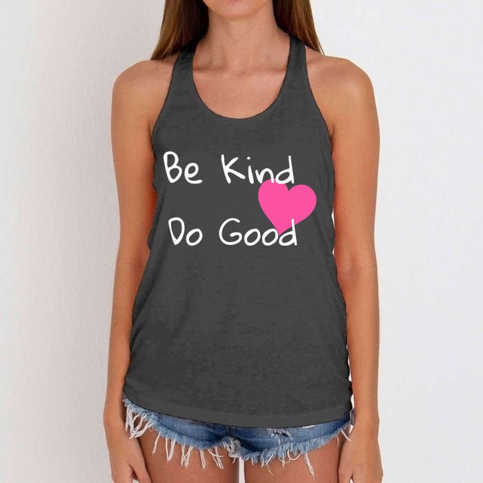 Be Kind Do Good Heart Inspirational Graphic Women's Knotted Racerback Tank