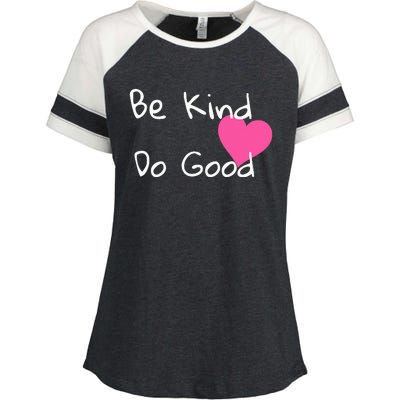 Be Kind Do Good Heart Inspirational Graphic Enza Ladies Jersey Colorblock Tee