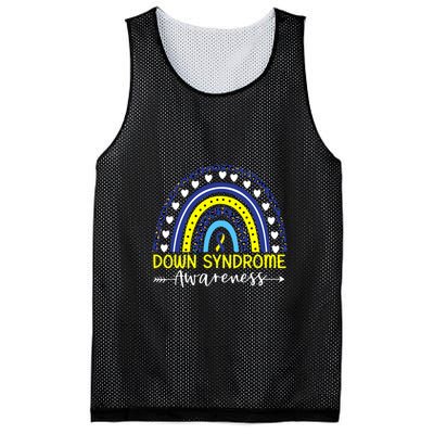 Be Kind Down Syndrome Awareness Ribbon Rainbow Kindness Gift Mesh Reversible Basketball Jersey Tank