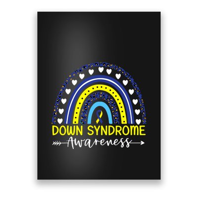 Be Kind Down Syndrome Awareness Ribbon Rainbow Kindness Gift Poster