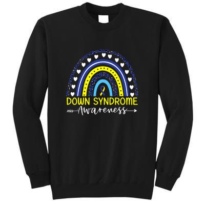 Be Kind Down Syndrome Awareness Ribbon Rainbow Kindness Gift Tall Sweatshirt