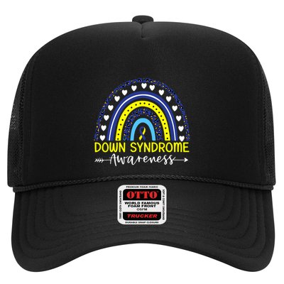 Be Kind Down Syndrome Awareness Ribbon Rainbow Kindness Gift Trucker Hat