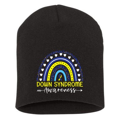 Be Kind Down Syndrome Awareness Ribbon Rainbow Kindness Gift Short Acrylic Beanie
