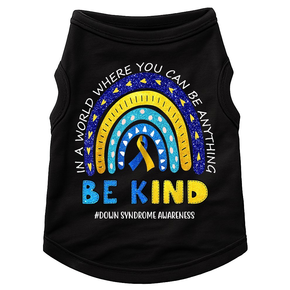 Be Kind Down Syndrome Awareness Rainbow Doggie Tank