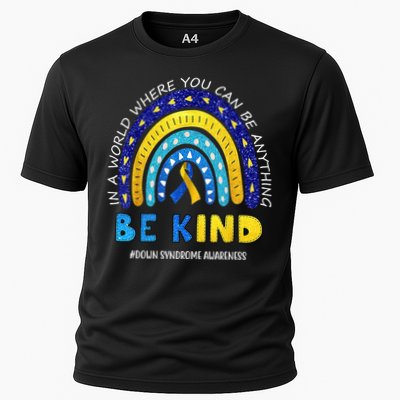 Be Kind Down Syndrome Awareness Rainbow Performance Shirt