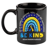Be Kind Down Syndrome Awareness Rainbow 11oz C Handle Ceramic Mug