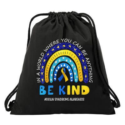 Be Kind Down Syndrome Awareness Rainbow Drawstring Bag