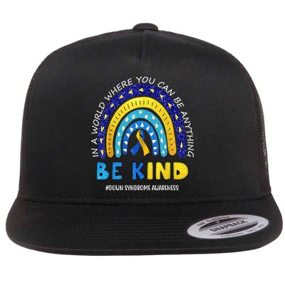 Be Kind Down Syndrome Awareness Rainbow Flatbill Hat