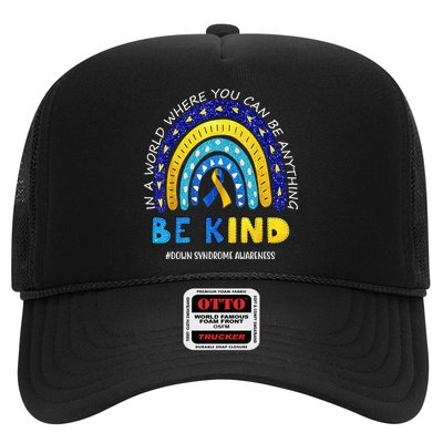 Be Kind Down Syndrome Awareness Rainbow Trucker Hat