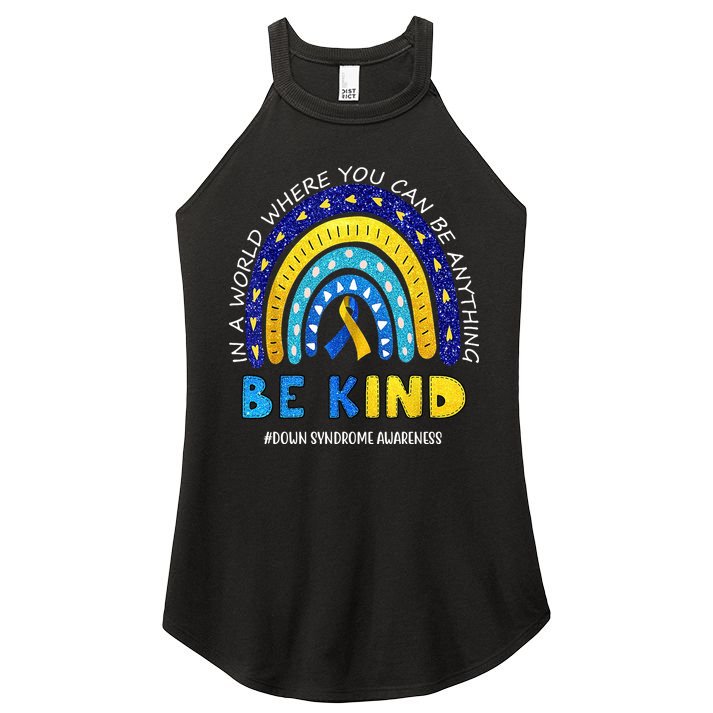 Be Kind Down Syndrome Awareness Rainbow Women's Perfect Tri Rocker Tank