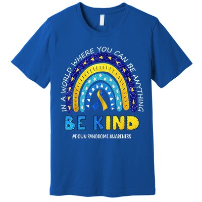 Be Kind Down Syndrome Awareness Rainbow Premium T-Shirt