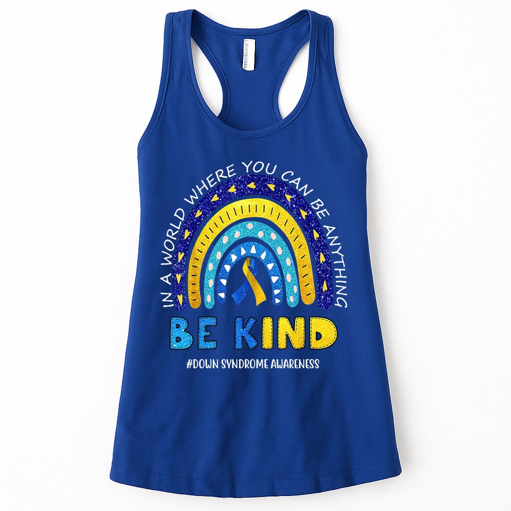 Be Kind Down Syndrome Awareness Rainbow Womens Tank Top