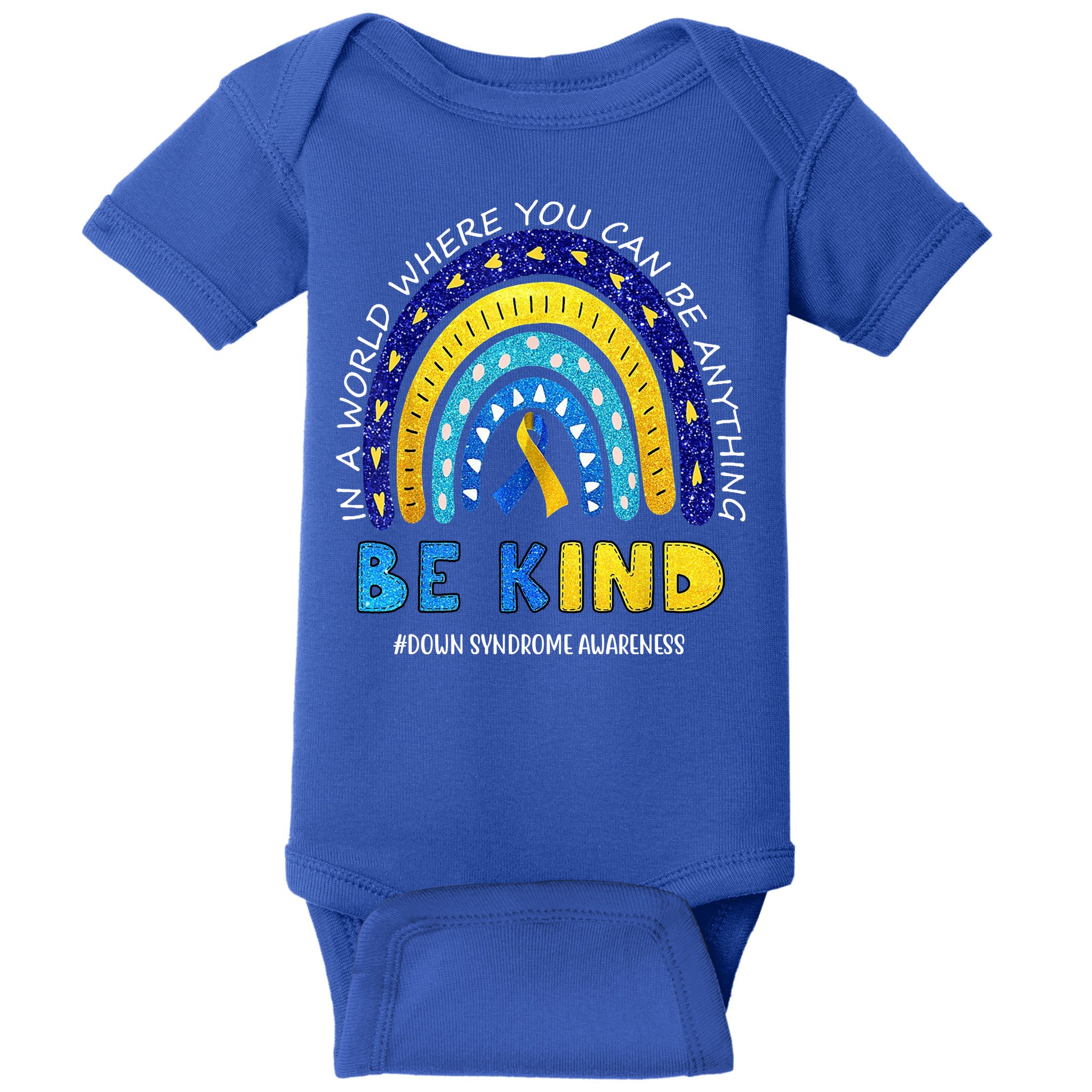 Be Kind Down Syndrome Awareness Rainbow Baby Bodysuit