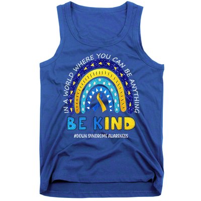 Be Kind Down Syndrome Awareness Rainbow Tank Top