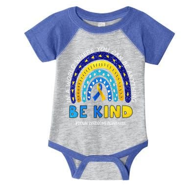 Be Kind Down Syndrome Awareness Rainbow Infant Baby Jersey Bodysuit