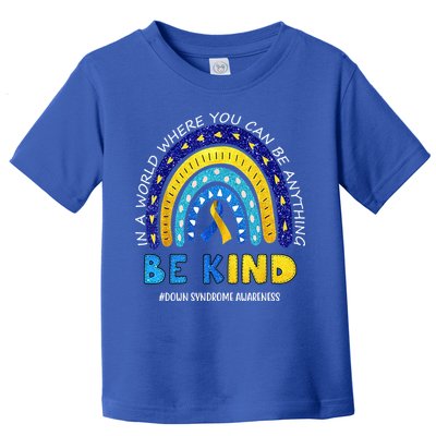 Be Kind Down Syndrome Awareness Rainbow Toddler T-Shirt