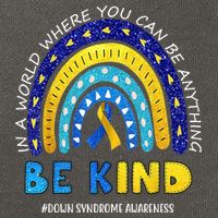 Be Kind Down Syndrome Awareness Rainbow Cotton Canvas Backpack