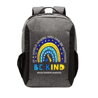 Be Kind Down Syndrome Awareness Rainbow Vector Backpack